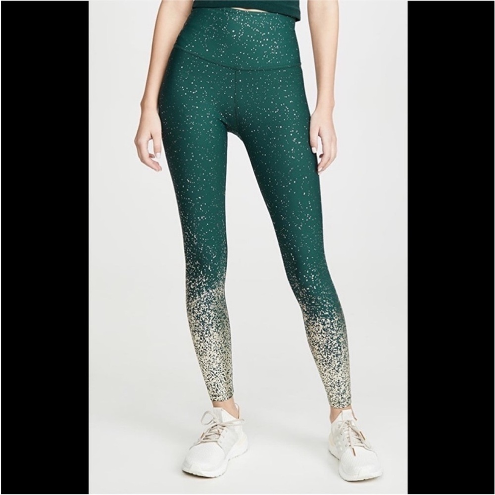 Beyond Yoga Ombre Foil Green and Gold Leggings Small